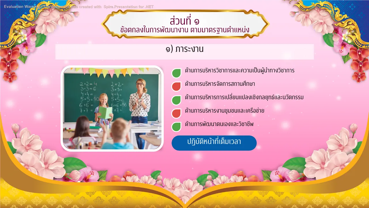 คุณครูออนไลน์ สื่อการสอน ปกวิชาการ บอร์ดการประเมิน